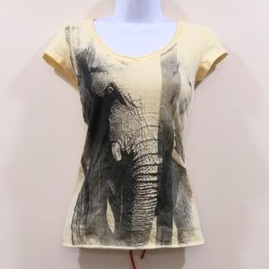 Lace Up Back Yellow Elephant Redesigned T-shirt